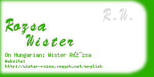 rozsa wister business card